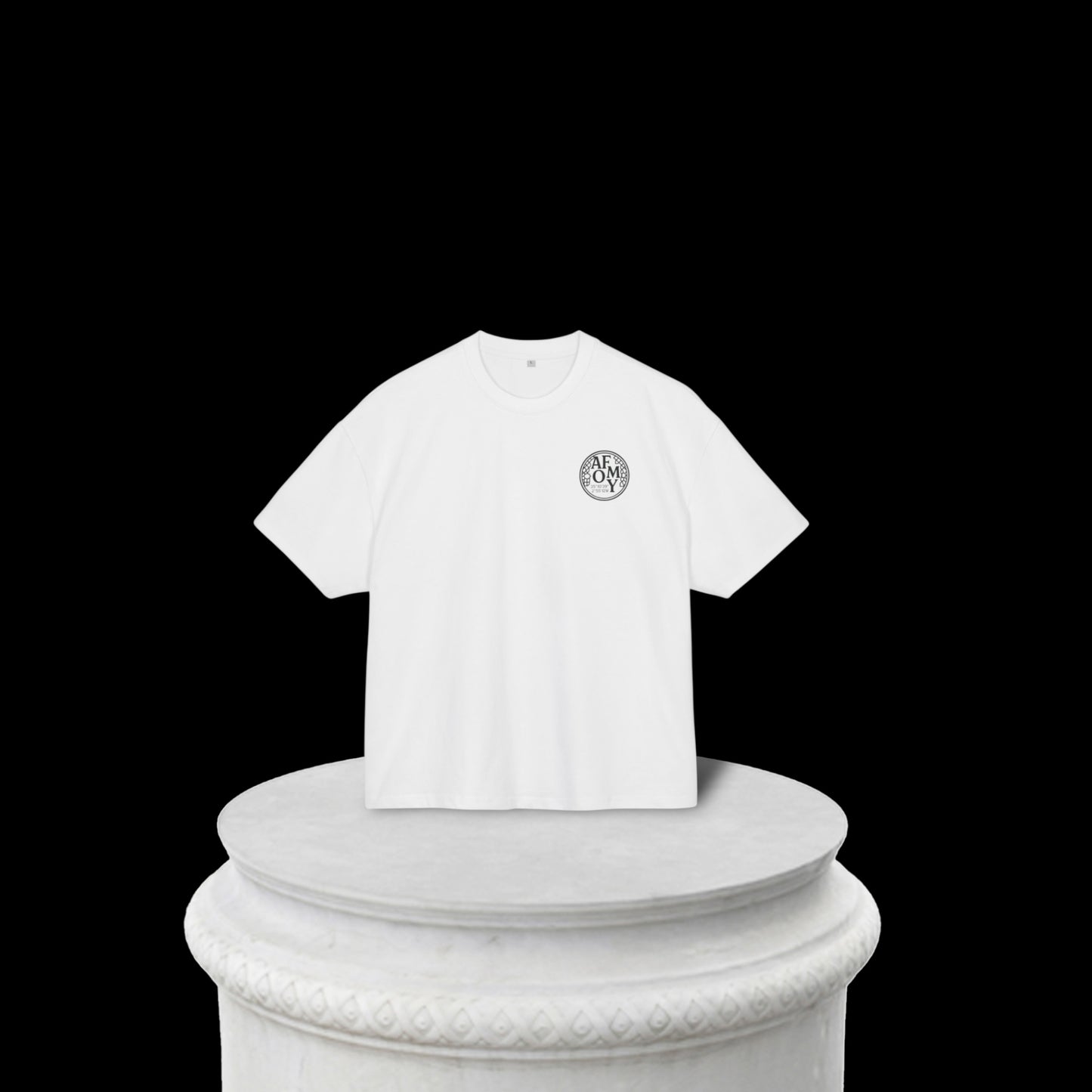 AFOMY T-Shirt in Weiß - 100% Baumwolle Oversize Fit Streetwear